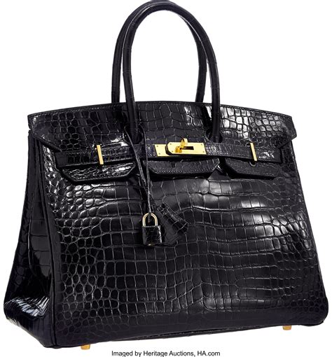 hermes bag black and gold alligator vintage|Hermes alligator bag price.